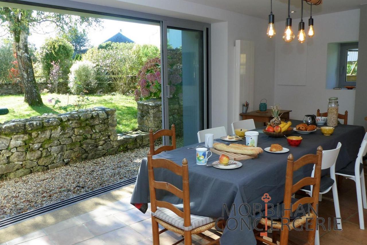 Belle Longere En Campagne A Larmor Baden Villa Bagian luar foto