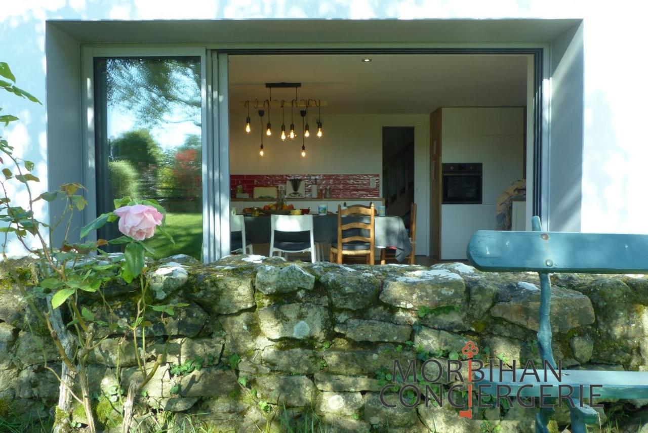 Belle Longere En Campagne A Larmor Baden Villa Bagian luar foto
